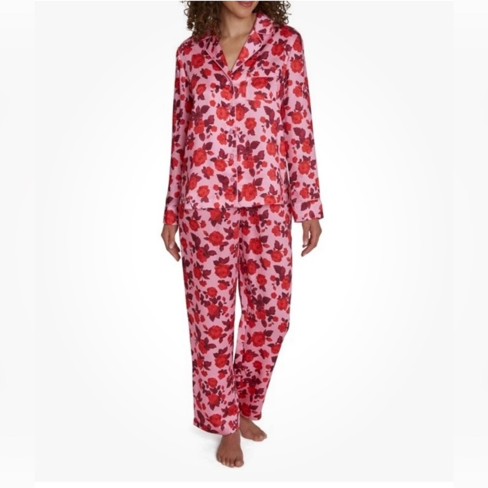Loft Ladies Pjs Set Sleep Wear Rose Blush SzSmall Soft Satin Feel NWOT‎